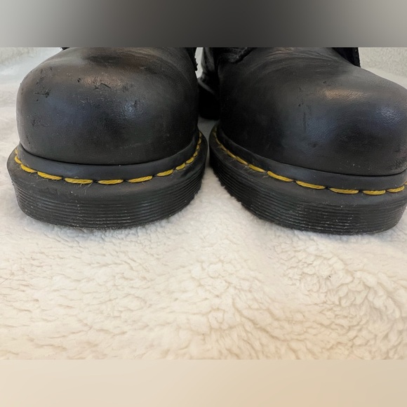 Dr. Martens Industrial Steel Toe Boots - Black Leather - Men 7 / Women 8 - Picture 5 of 15
